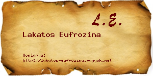 Lakatos Eufrozina névjegykártya